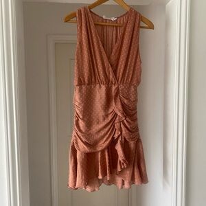Chic Polka Dot Mini Dress in Terracotta